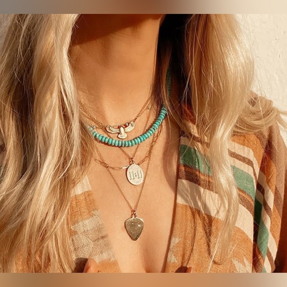 Turquoise and Tobacco Fleetwood Necklace 🦅 - Picture 2 of 6